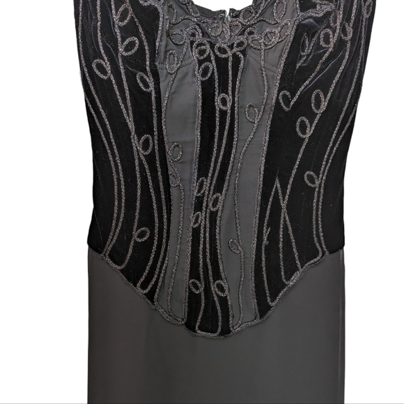 Vintage La Perla Ritmo Black Beaded Corset Gown 40 Made in Italy Elegant - Picture 9 of 14